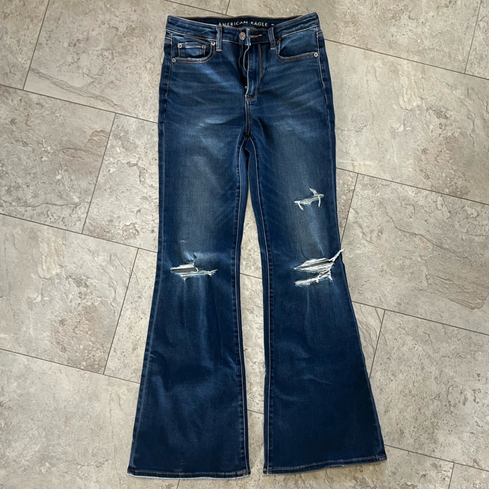 AE Super High Rise Flare Jeans